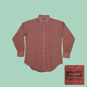Vintage 70s Kingsport Arnel Plaid Button Down Shirt Boxy Small